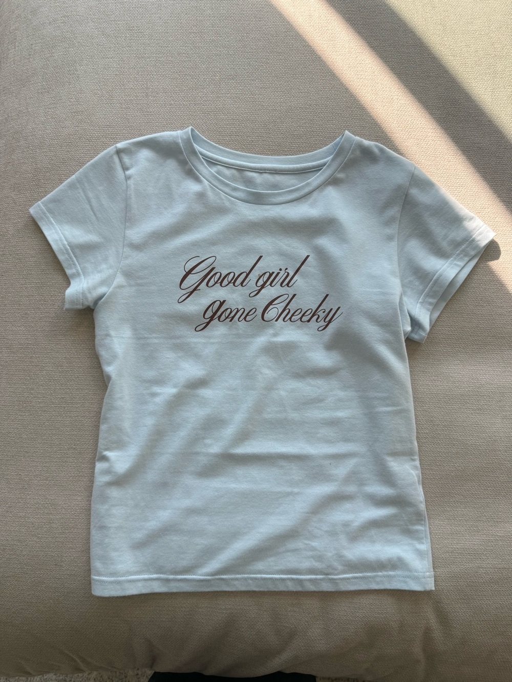 Baby Blue graphic crop baby tee t shirt short sleeve top